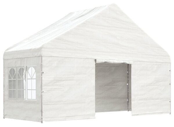 Fehér polietilén pavilon tetővel 17,84 x 5,88 x 3,75 m