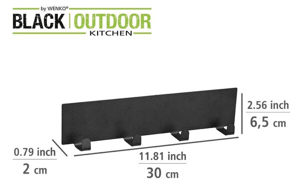 Black Outdoor Kitchen Ima fekete mágnesrúd konyhai eszközökhöz - Wenko