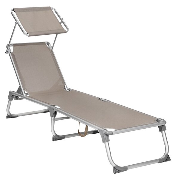 SONGMICS Premium Napozóágy Árnyékolóval Alumínium Taupe