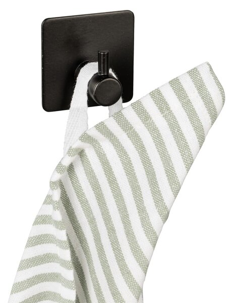 Fekete öntapadós rozsdamentes acél akasztó szett 2 db-os Black Outdoor Kitchen Ureo – Wenko