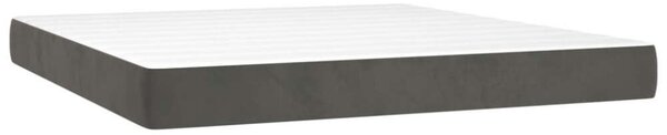 VidaXL sötétszürke bársony rugós ágy matraccal 180x200 cm