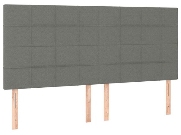 VidaXL sötétszürke szövet rugós ágy matraccal 200 x 200 cm