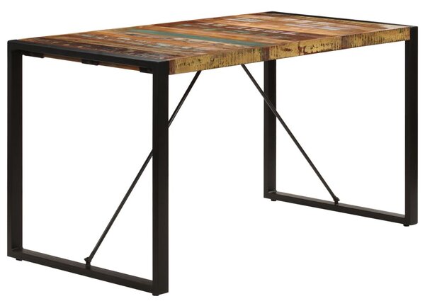 Tömör újrahasznosított fa étkezőasztal 140 x 70 x 75 cm