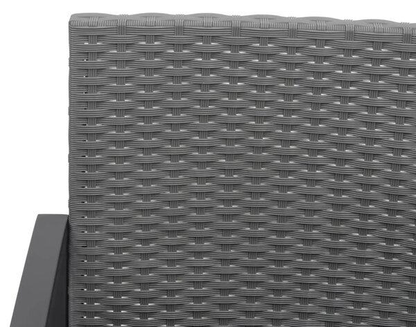 5 részes sötétszürke polyrattan kerti étkezőgarnitúra párnákkal
