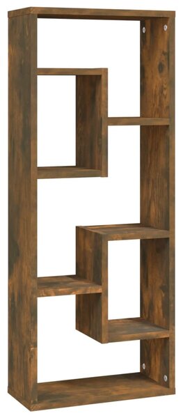 Füstös tölgy színű szerelt fa fali polc 36 x 16 x 90 cm