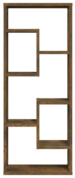 Füstös tölgy színű szerelt fa fali polc 36 x 16 x 90 cm
