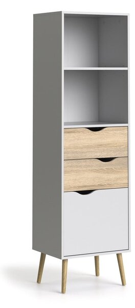 Oslo fehér könyvespolc, 50 x 171 cm - Tvilum