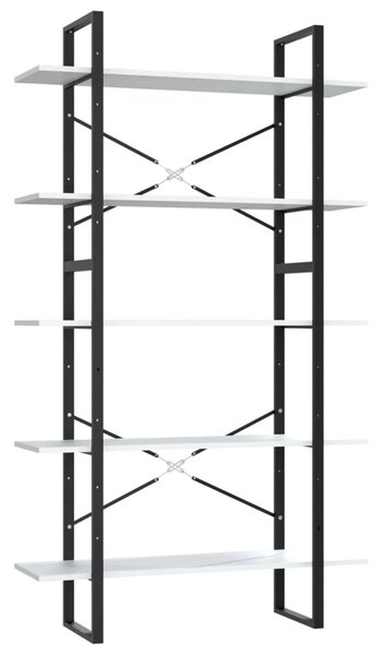 5 szintes fehér szerelt fa könyvszekrény 100 x 30 x 175 cm