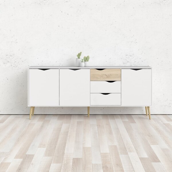 Fehér komód 196x82x39 cm Oslo – Tvilum