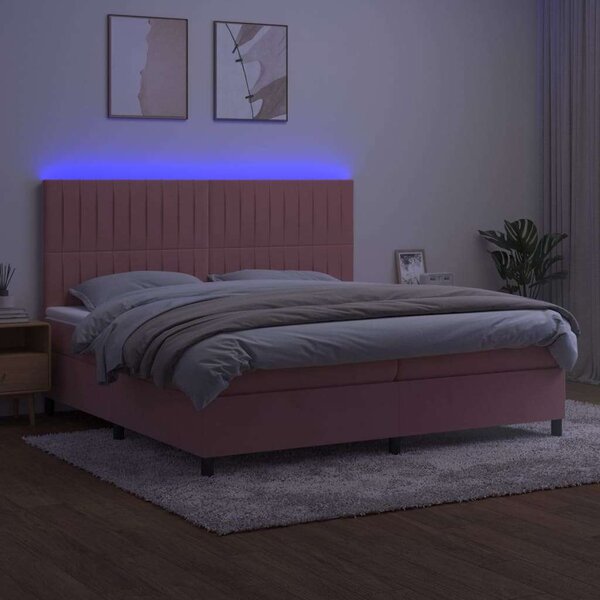 VidaXL LED-es Bársony Ágy - 200x200 cm
