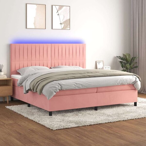 VidaXL LED-es Bársony Ágy - 200x200 cm