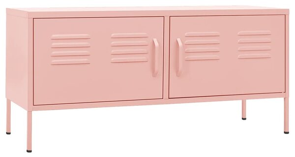 Rózsaszín acél TV-szekrény 105 x 35 x 50 cm
