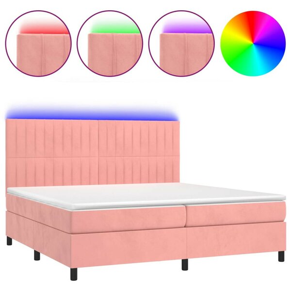 VidaXL LED-es Bársony Ágy - 200x200 cm