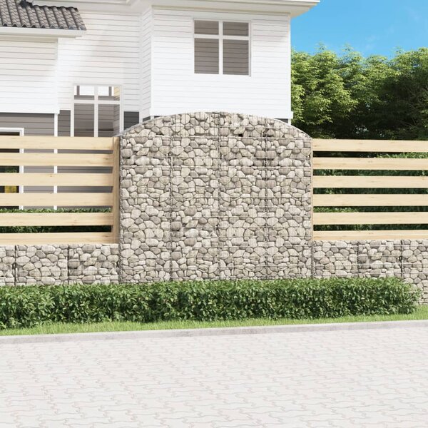 VidaXL íves horganyzott vas gabion kosár 200x50x180/200 cm