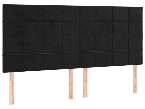 VidaXL fekete bársony ágykeret fejtámlával 180 x 200 cm