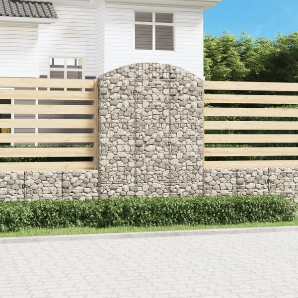 VidaXL íves horganyzott vas gabion kosár 150x50x200/220 cm