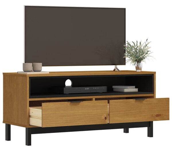 FLAM tömör fenyőfa TV-szekrény 110 x 40 x 50 cm