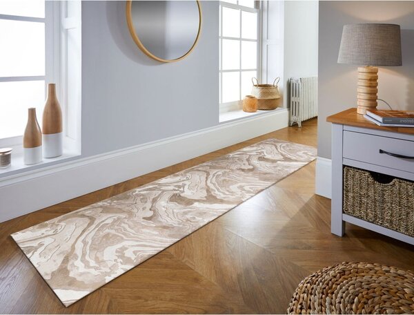 Bézs futószőnyeg 60x230 cm Marbled – Flair Rugs