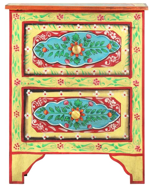 Kézzel festett tömör mangófa éjjeliszekrény 40 x 30 x 50 cm