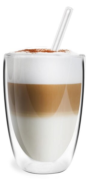 Üveg duplafalú bögre szett lattéhoz 6 db-os 350 ml – Vialli Design