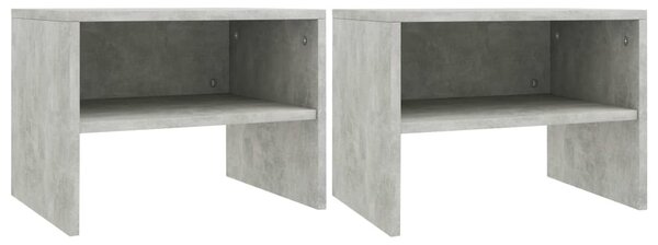 2 db betonszürke szerelt fa éjjeliszekrény 40 x 30 x 30 cm