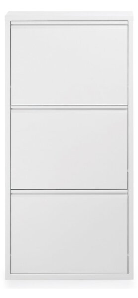 Fehér fém billenő ajtós cipőtartó 50x103x15 cm Ode – Kave Home
