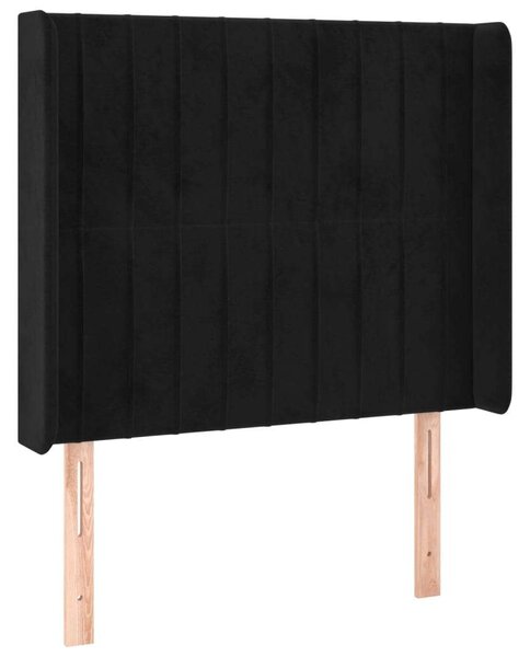 VIDAXL - Fekete Bársony Ágy - 90x200 cm
