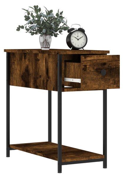 2 db füstös tölgy színű szerelt fa éjjeliszekrény 30x60x60 cm