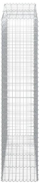 Íves horganyzott vas gabion kosár 200x50x220/240 cm