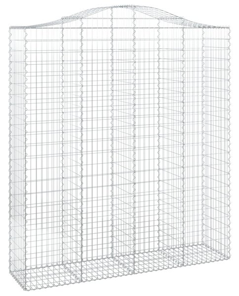 Íves horganyzott vas gabion kosár 200x50x220/240 cm