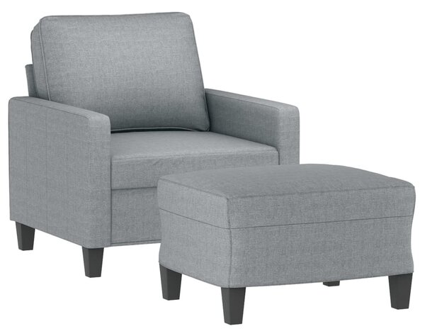 VidaXL világosszürke szövet kanapéfotel lábtartóval 60 cm