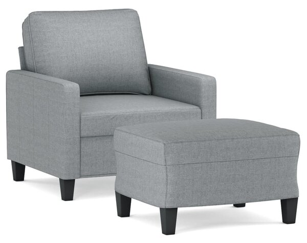 VidaXL világosszürke szövet kanapéfotel lábtartóval 60 cm