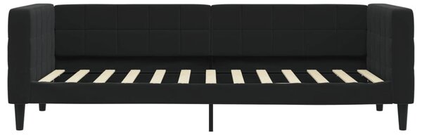 Fekete kihúzható bársony heverő 80 x 200 cm