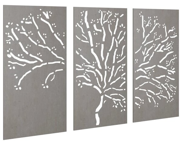3 db famintás corten acél kerti faldísz 105 x 55 cm