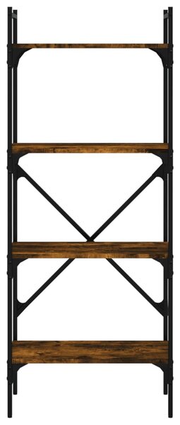 4 szintes füstös tölgy színű fa könyvespolc 56x31,5x138,5 cm