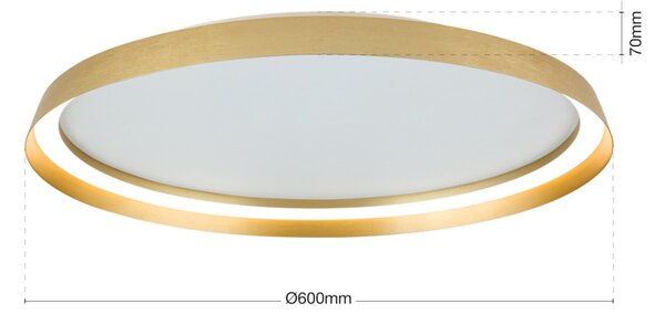 MANTA LED mennyezeti lámpa, 60 cm, matt arany