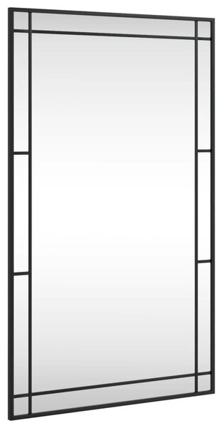 Fekete téglalap alakú vas fali tükör 60 x 100 cm