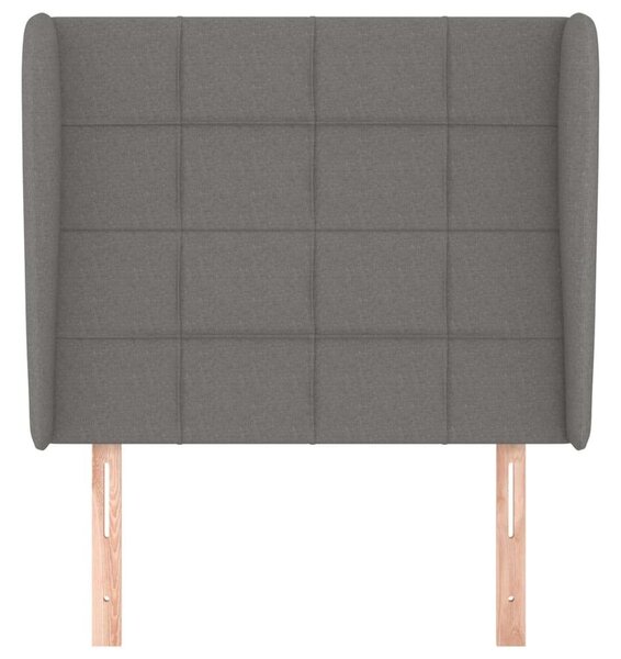 Sötétszürke szövet fejtámla szárnyakkal 93 x 23 x 118/128 cm