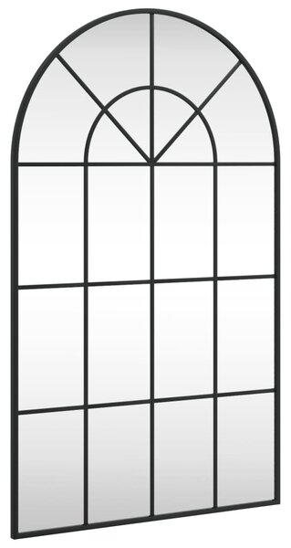 Fekete ívelt vas fali tükör 60 x 100 cm