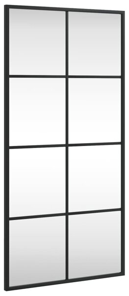 Fekete téglalap alakú vas fali tükör 40 x 80 cm