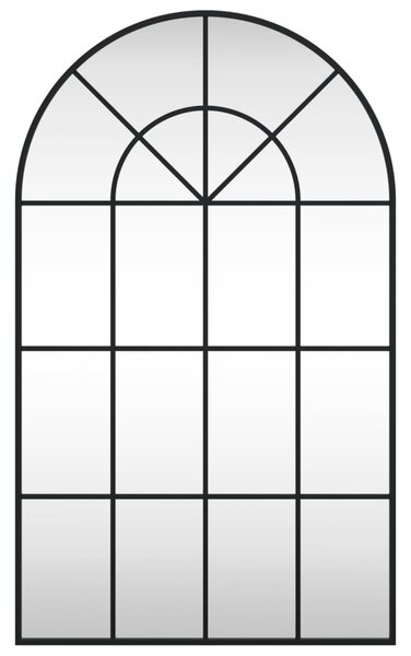 Fekete ívelt vas fali tükör 60 x 100 cm