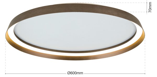 MANTA modern CCT LED mennyezeti lámpa , bronz, 2700lm