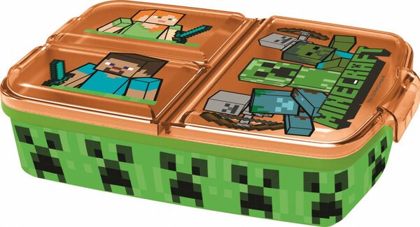 Minecraft többrekeszes uzsonnás doboz, szendvicsdoboz