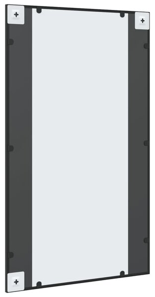 Fekete téglalap alakú vas fali tükör 60 x 100 cm