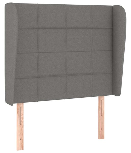 Sötétszürke szövet fejtámla szárnyakkal 93 x 23 x 118/128 cm