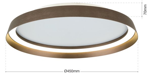MANTA modern CCT LED mennyezeti lámpa , bronz, 2400lm
