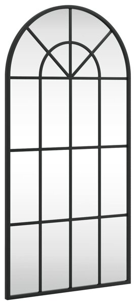 Fekete ívelt vas fali tükör 40 x 80 cm