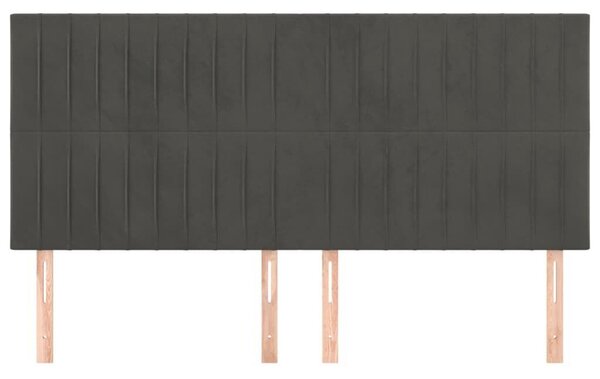 VIDAXL - Ágyfejtámla - Bársony - Sötétszürke - 180x80 cm