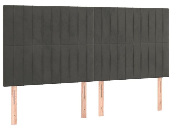 VIDAXL - Ágyfejtámla - Bársony - Sötétszürke - 180x80 cm