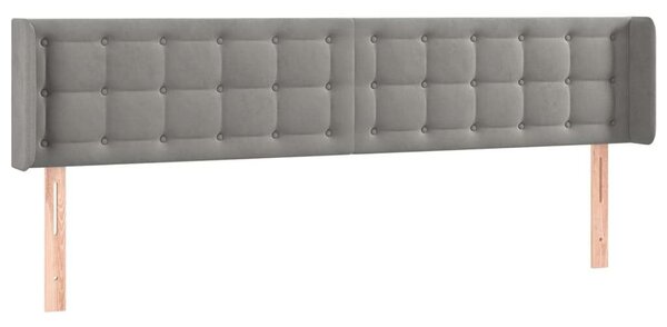 Bársony LED Fejtámla - Világosszürke - 203cm